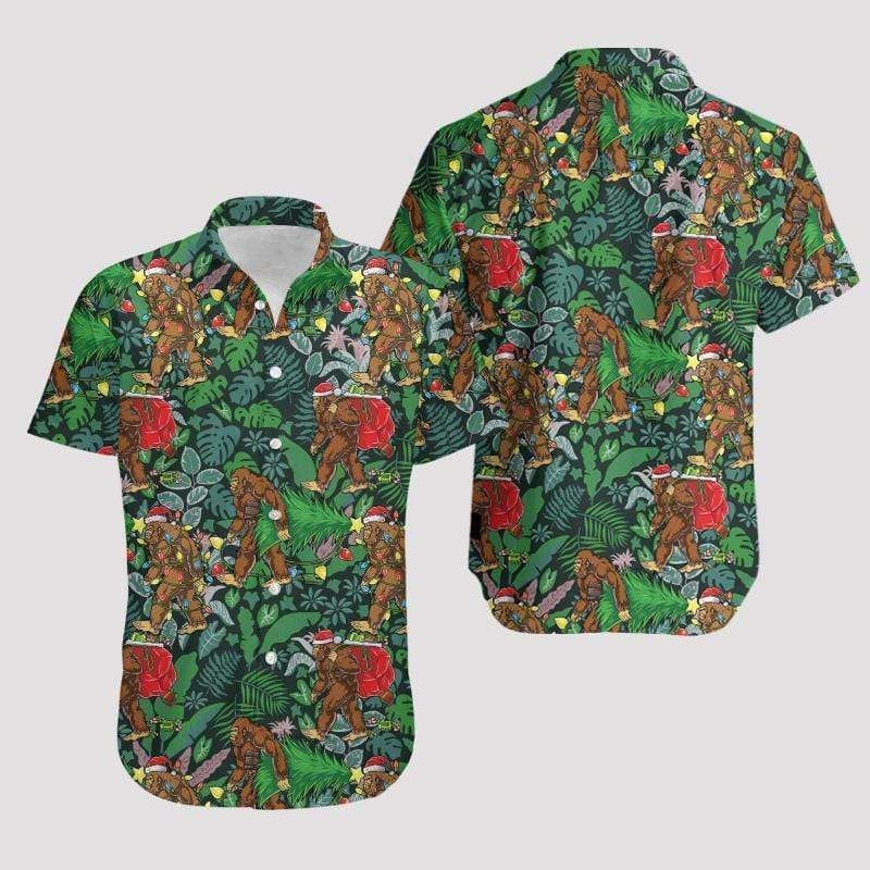 High Quality Big Foot Christmas Hawaii Aloha Shirts V Ha7311