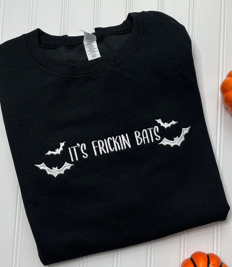 Bats Halloween Embroidered Sweatshirt 2D Crewneck Sweatshirt All Over Print Sweatshirt For Women Sweatshirt For Men Sws2770