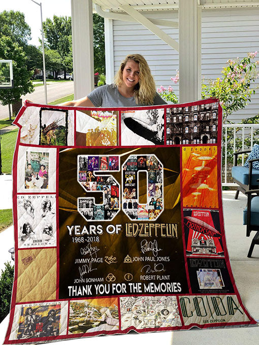 50 Years Of Led Zeppelin Quilt Blanket