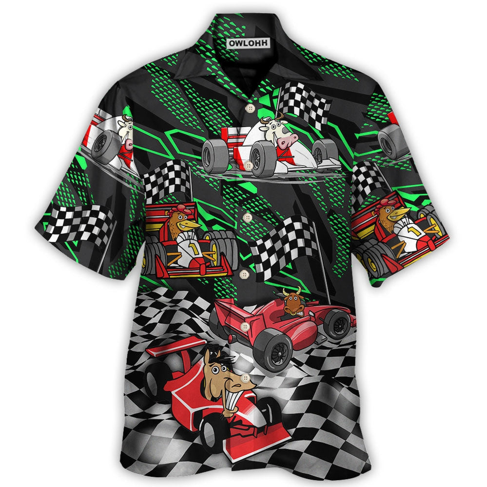 F1 Formula One Animals Kart Racing Speed Lover – Hawaiian Shirt – Owl Ohh
