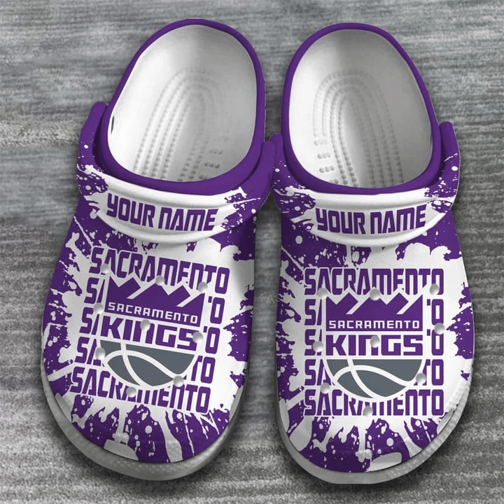 Sacramento Kings Basketball team NBA Sport Custom Name Crocss Clogs Crocband Shoes Comfortable For Men Women and Kids