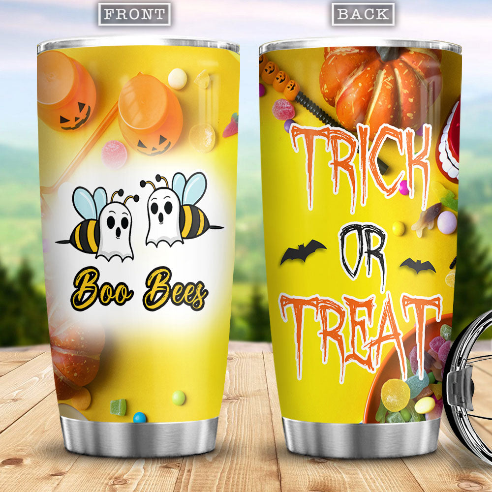 Trick Or Treat Boo Bees Witch Boo Ghost Scary Pumpkin Trick Or Treat Halloween Candy Cosplay Aegb1606008Z Stainless Steel Tumbler