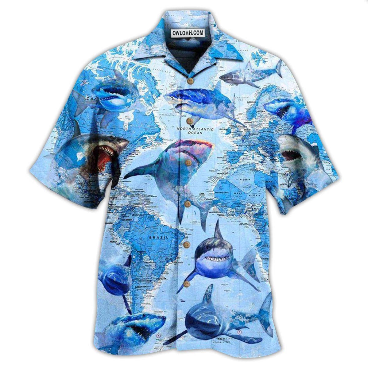 Shark The Great White Sharks World – Hawaiian Shirt  – Owl Ohh