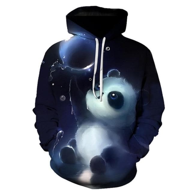 3D Panda Print Oversized Hoodies Women Men Animal Casual Long Sleeve Loose Sweatshirts