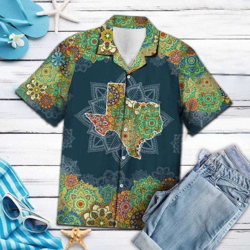 Artsyhomes Texas Floral Mandala Hawaiian Ha99688