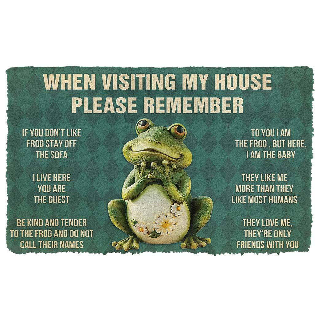 Gearhumans  Gearhuman 3D Please Remember Frog House Rules Custom Doormat