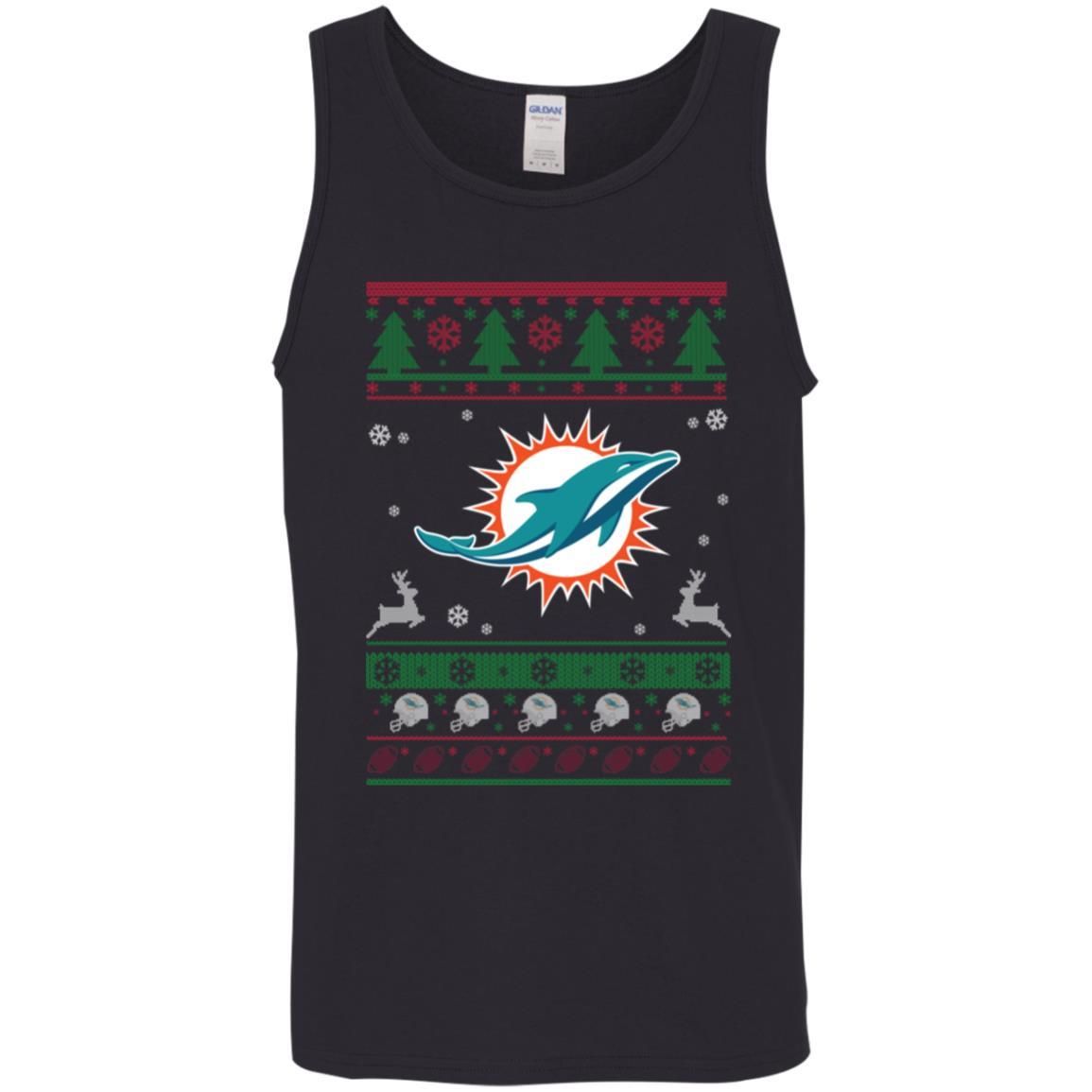 Miami Dolphins Logo Football Teams Ugly Christmas Sweater Men Tank Top