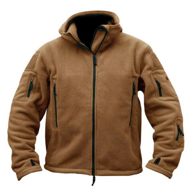 Autumn Fleece Tactical Jackets Men’s Outdoor Keep Warm Hiking Hunting Polar Jacket Windproof Hooded Zippers Military Work Coat alx