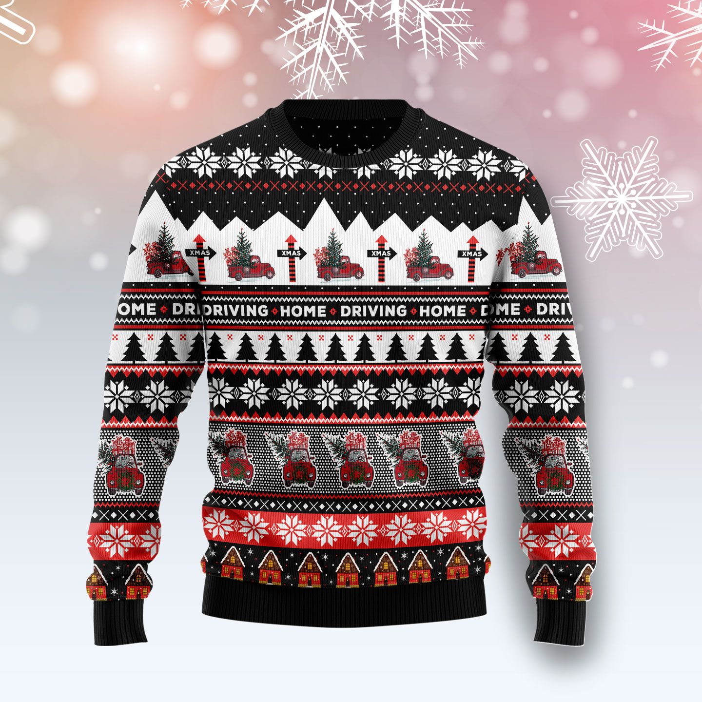 Truck Driving Home Ugly Christmas Sweater | For Men & Women | Adult | Us4658