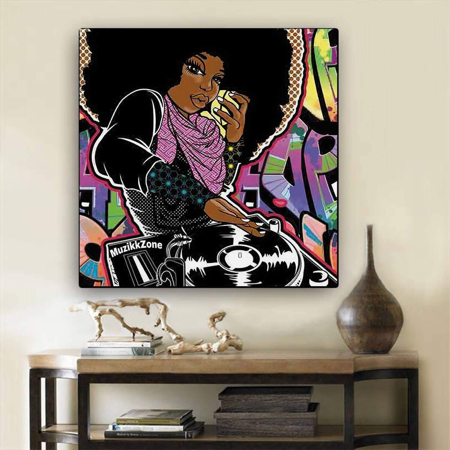 African American Wall Art Cute Black American Woman Black History Canvas Art Afrocentric Home Decor BPS32485