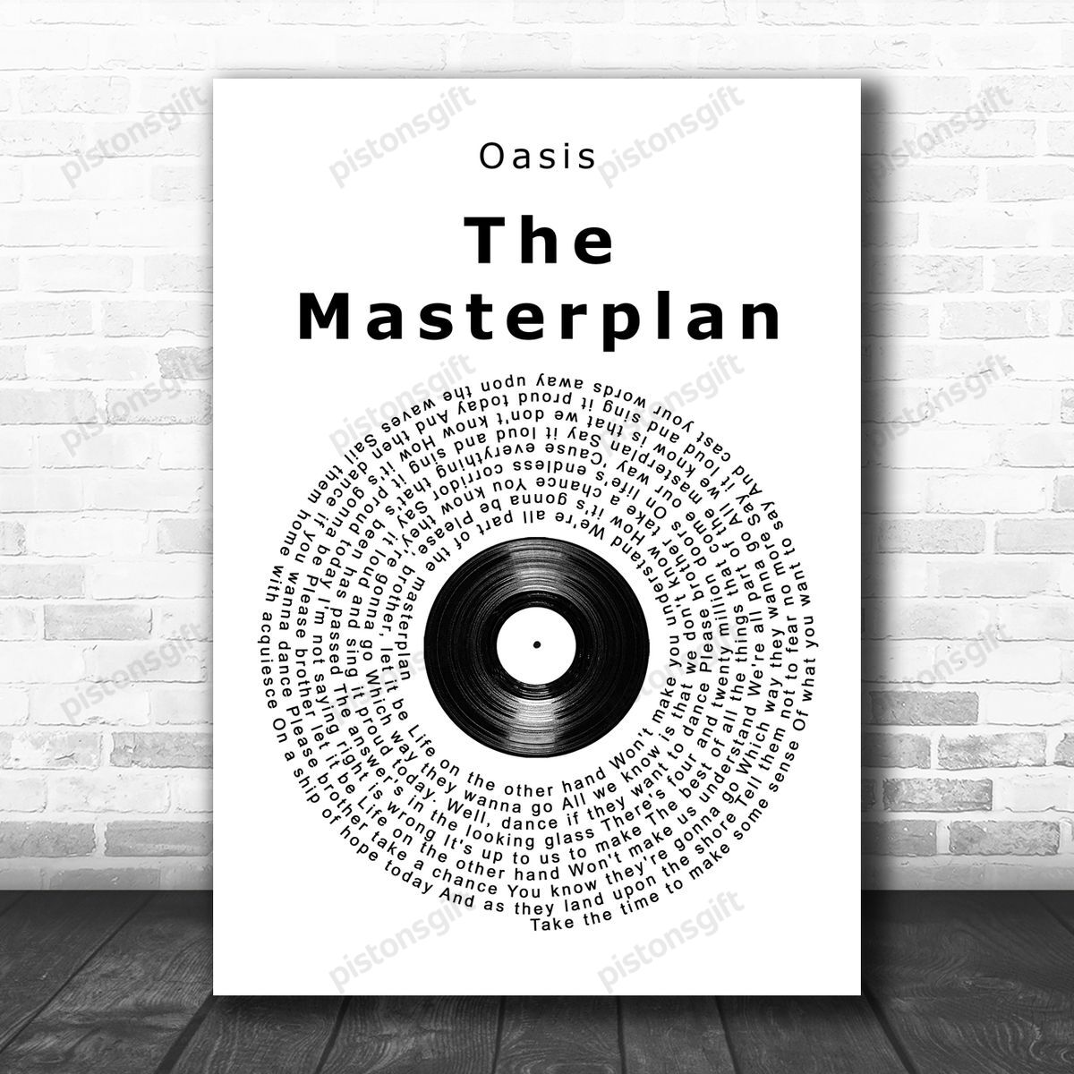 Oasis The Masterplan Vinyl Record Song Lyric Music Poster Print