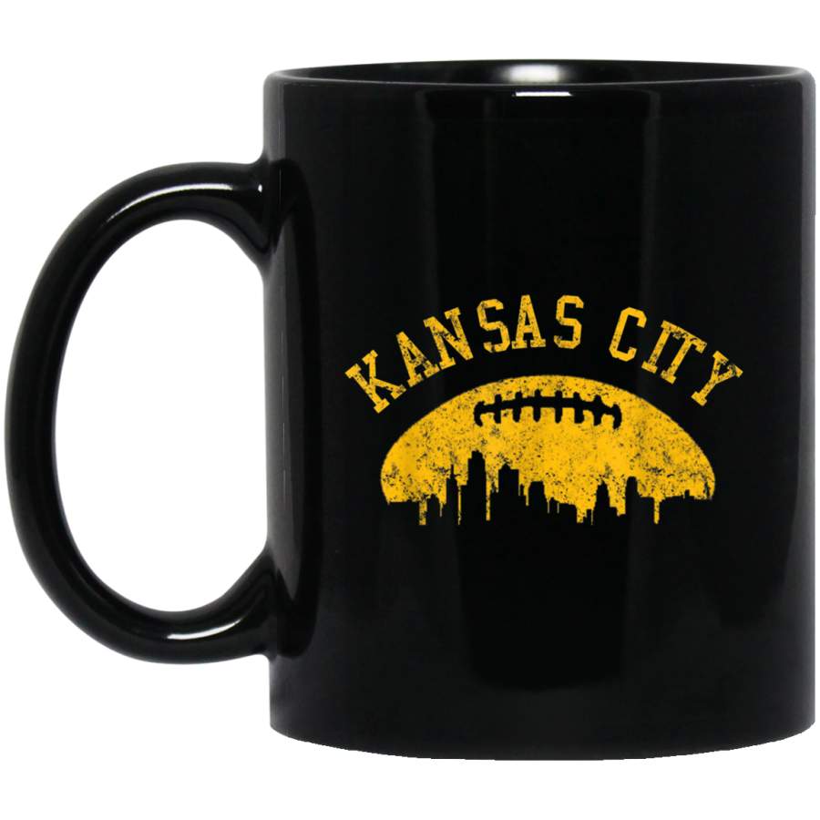 Vintage Kansas City Football City Skyline Apparel Mug