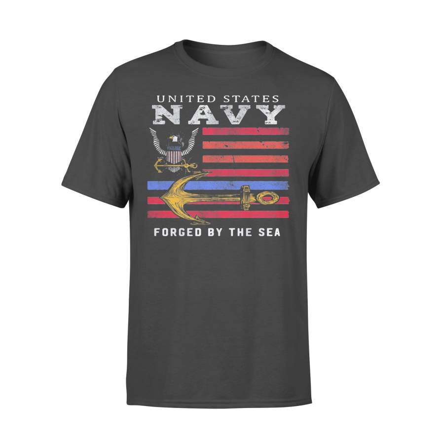 United States Navy Forged By The Sea Flag T-shirt