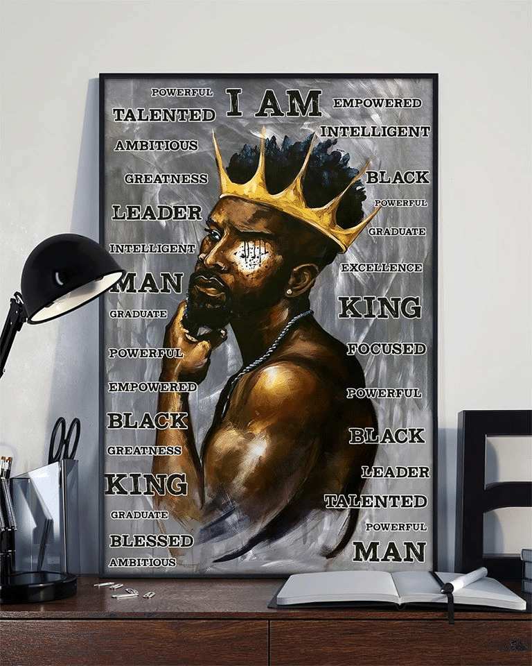 Juneteenth Freedom Day Liberation Day Black Man I Am Empowered Intelligent Powerful Graduate Home Living Room Wall Decor Vertical Poster Canvas