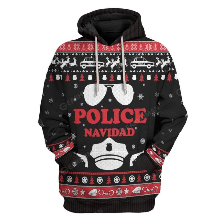 Ugly Christmas Police Navidad Custom Tshirt Hoodies Apparel