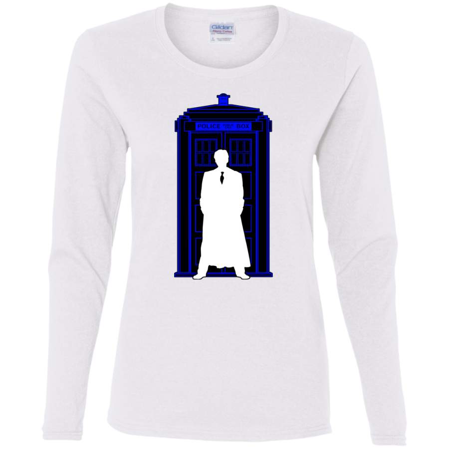 AGR Doctor Who tardis Ladies’ Cotton LS T-Shirt