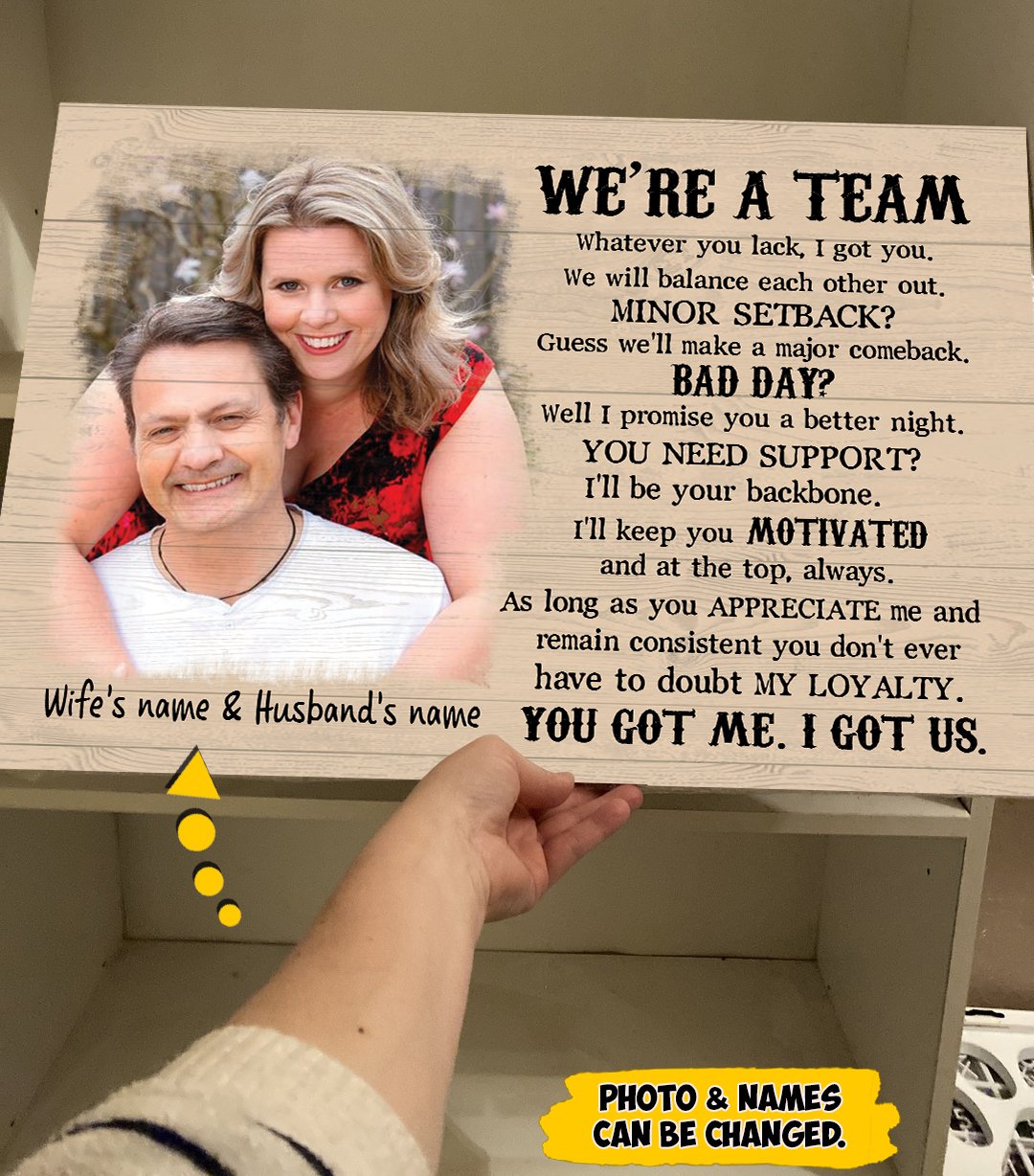 Personalized Couple Poster We Are A Team Whatever You Lack I Got You Picture Can Be Changed Poster Gift For Couples