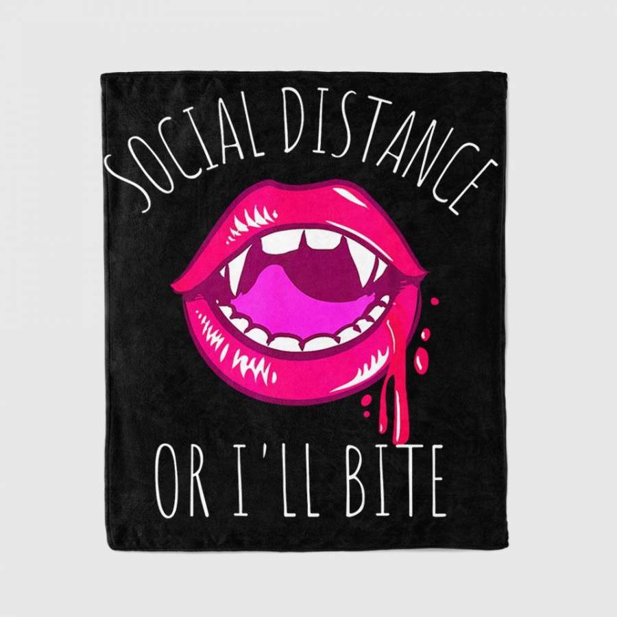 6 Feet Social Distance Vampire Halloween Costume Blanket Personalized Fleece Blanket Halloween Gifts