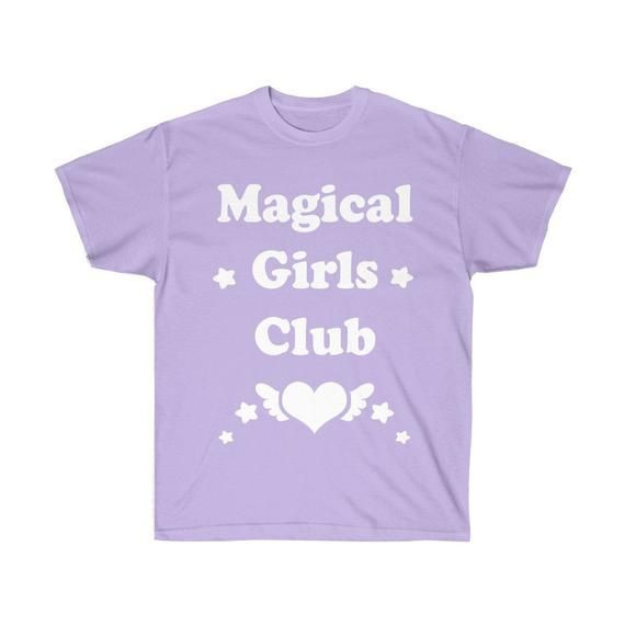 Magical Girls Club Cute Kawaii Graphic Text Pastel Pink And White Japanese Anime Fashion Style Hearts Stars Wh Shirt