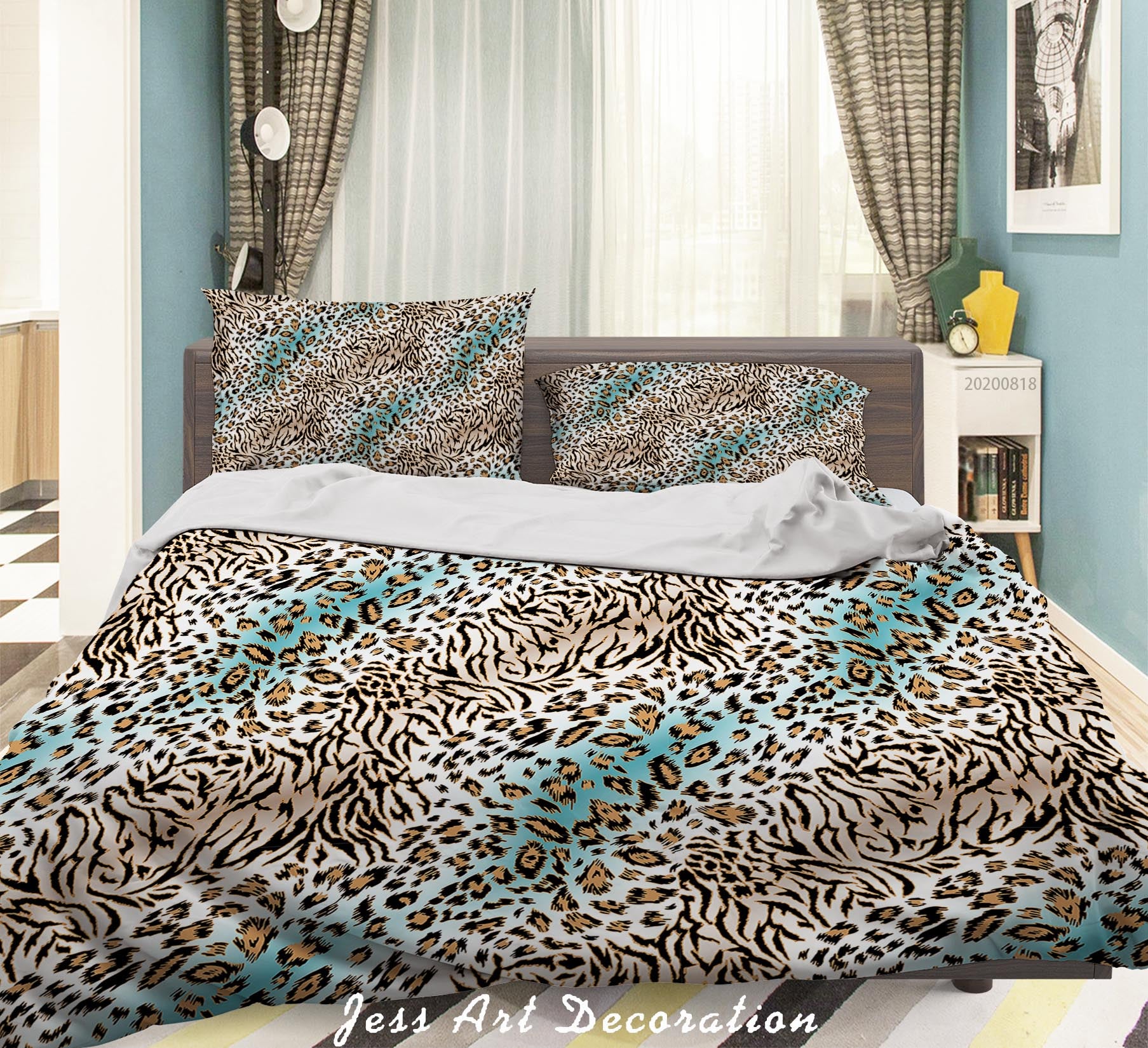 3D Vintage Leopard Animal Pattern Quilt Cover Set Bedding Set Duvet Cover Pillowcases Lxl