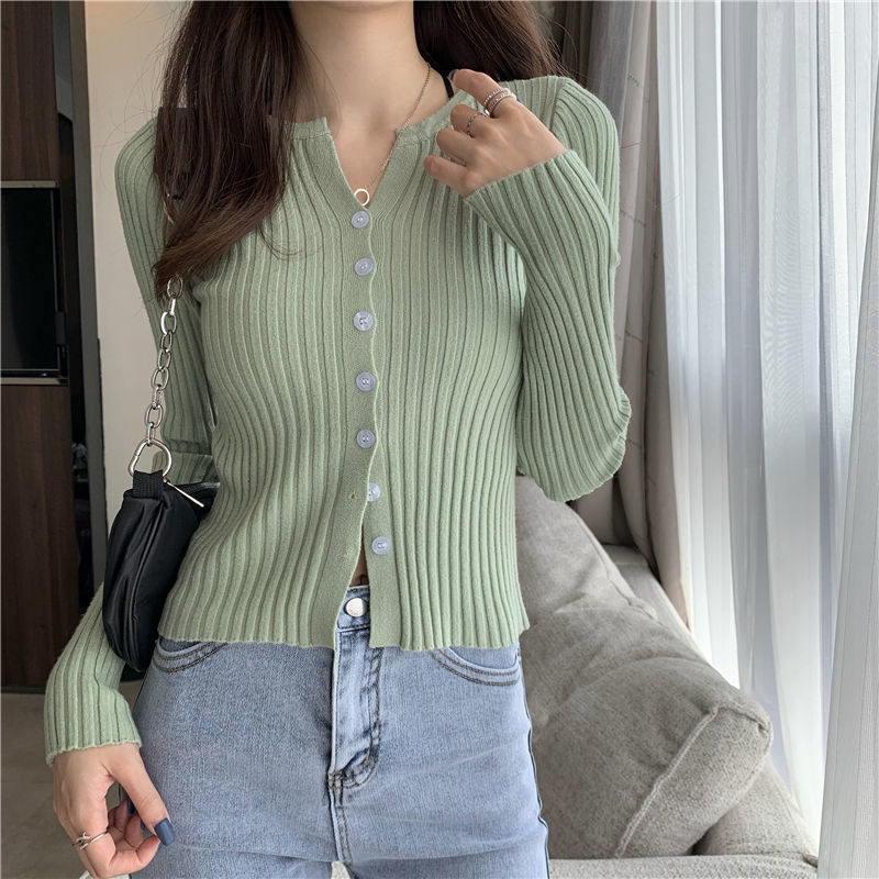 Cardigan Women Spring Hot Sale 6 Colors Elegant Ladies Sweater Slim Soft Pure All-match New Ulzzang Female Knitwear Cropped Chic alx