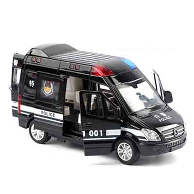 1:32 Hospital Rescue Ambulance Police Metal Cars Model Pull Back Sound And Light Alloy Diecast Car Toys For Children Boys Gifts alx