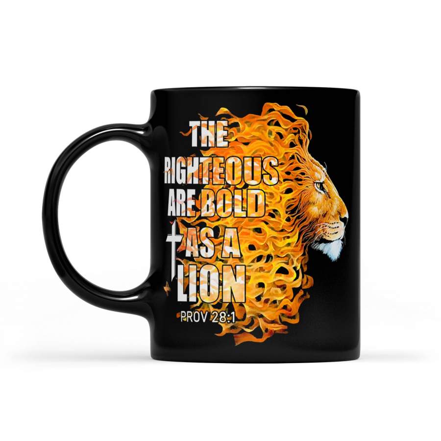 The Righteous Are As Bold As A Lion – Black Mug