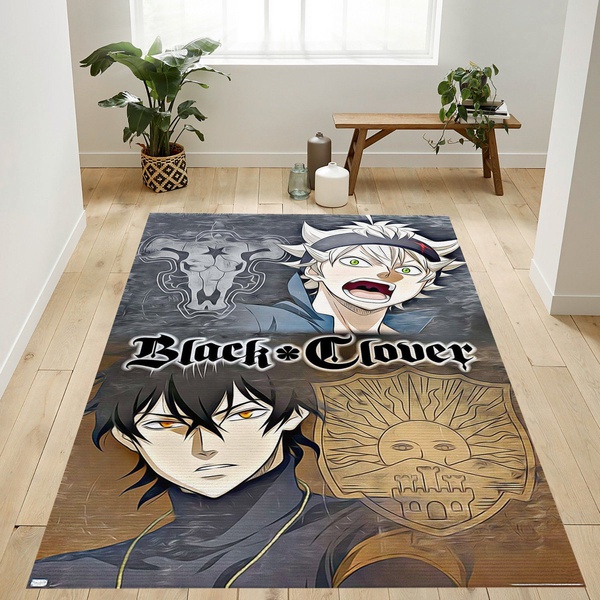 Black Clover Teaser Area Rug For Gift Living Room Rug Home Decor Floor Decor