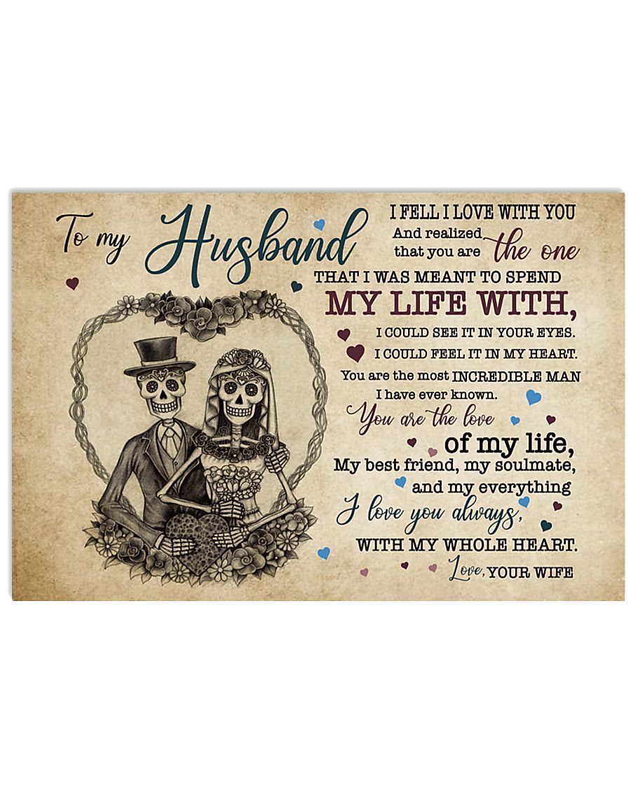 I Fell In Love With You Halloween Wife To Husband Matte Canvas Horizontal Poster