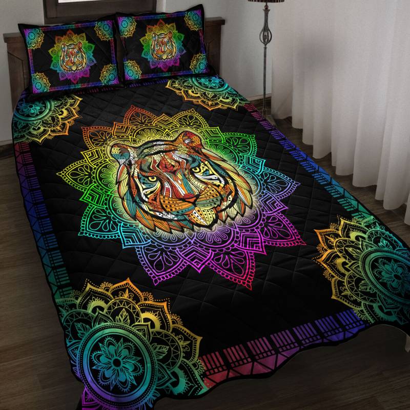 Colorful Mandala Tiger H6521 – Quilt Bedding Set