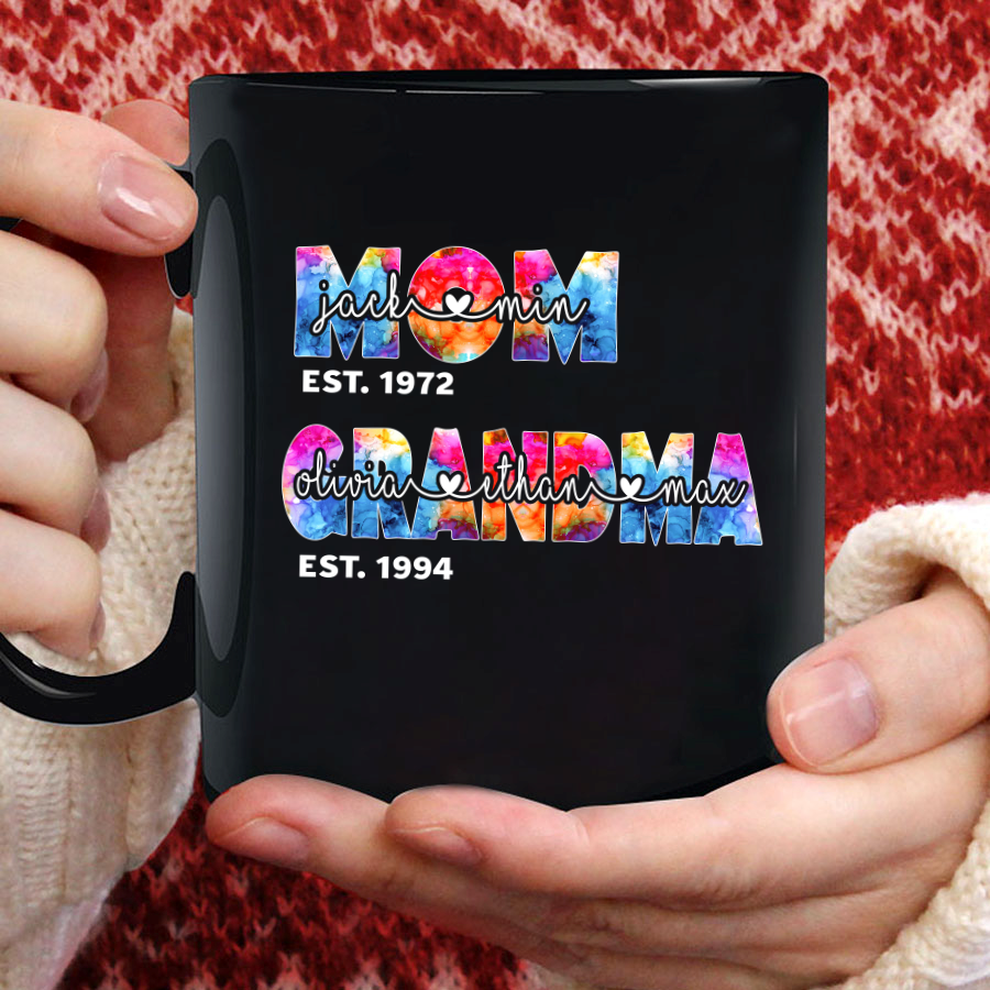 Mom And Grandma Est Colorful Mug