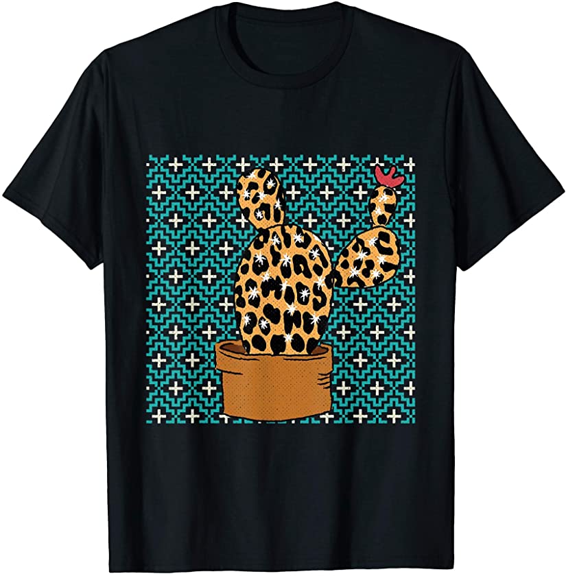 Cactus Leopard Cinco De Mayo Cute Cacti Animal Print Mexican T-Shirt