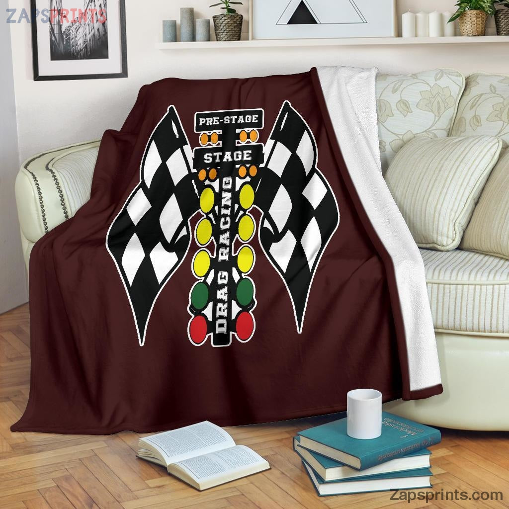 Gift For Racing Lover – Drag Racing Blanket Maroon – Gift For Friends