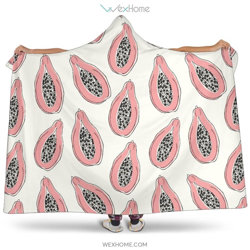 Papaya Pattern Hooded Blanket