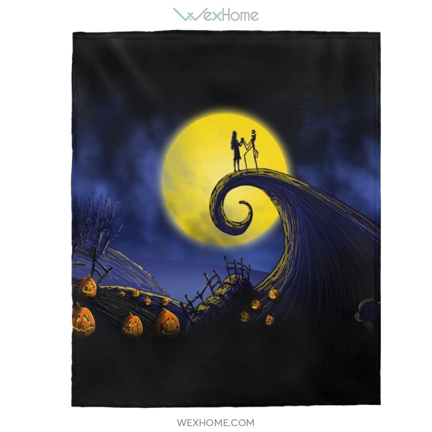 Jack And Sally Nightmare Before Chritsmas Forever Love Velveteen Plush Blanket Gift W1511