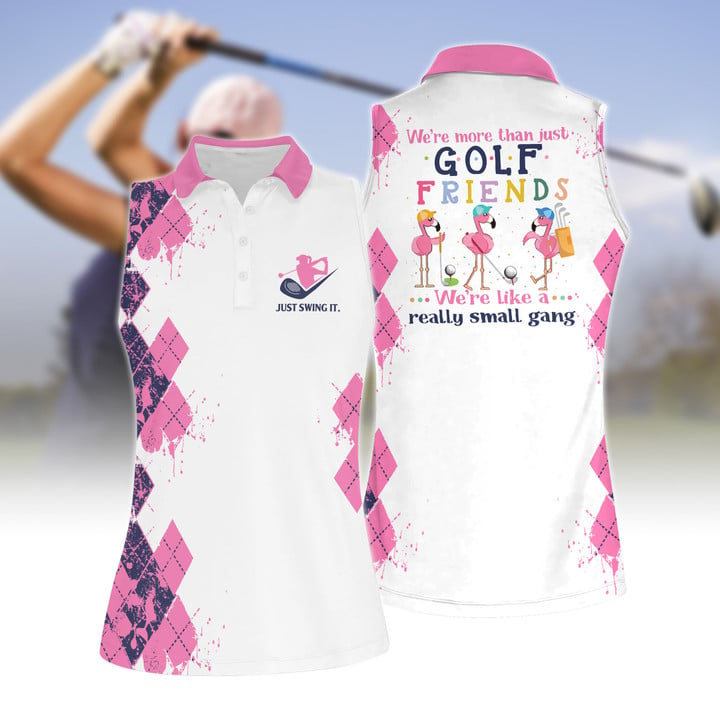 We’Re More Than Just Golf Friends Small Gang Women Short Sleeve Polo Shirt Sleeveless Polo Shirt