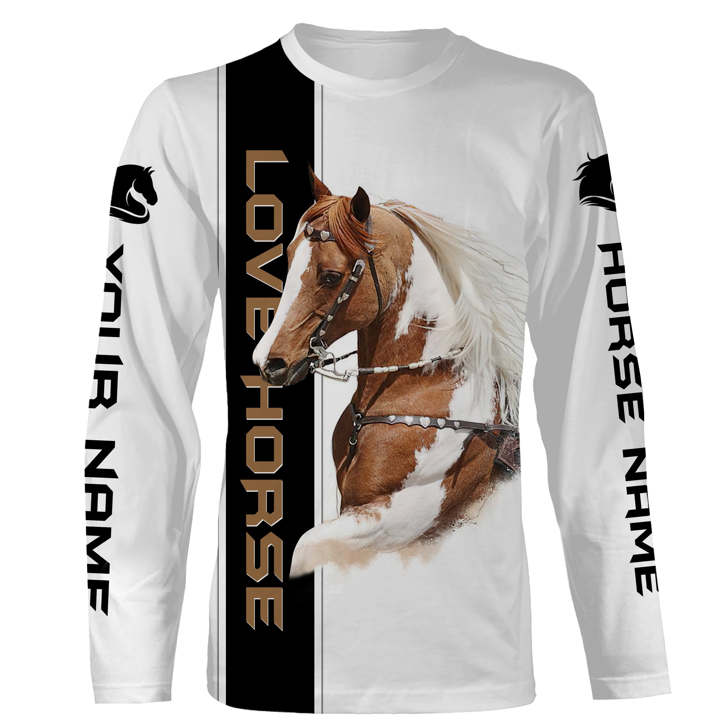 American Paint Horse Black And White Love Horse Customize Name 3D All Over Printed Shirts Personalized Gifts For Horse Lovers Nqs2734