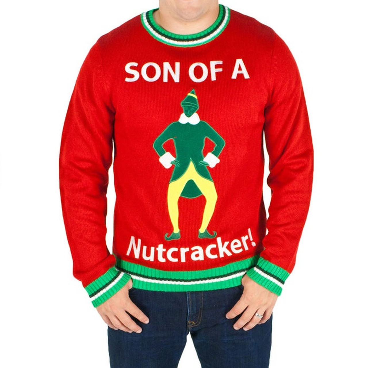 Ugly Christmas Sweater 2021, Elf Movie Son Of A Nutcracker Sweatshirt For Women Men Couple Family Funny Cute Plus Size