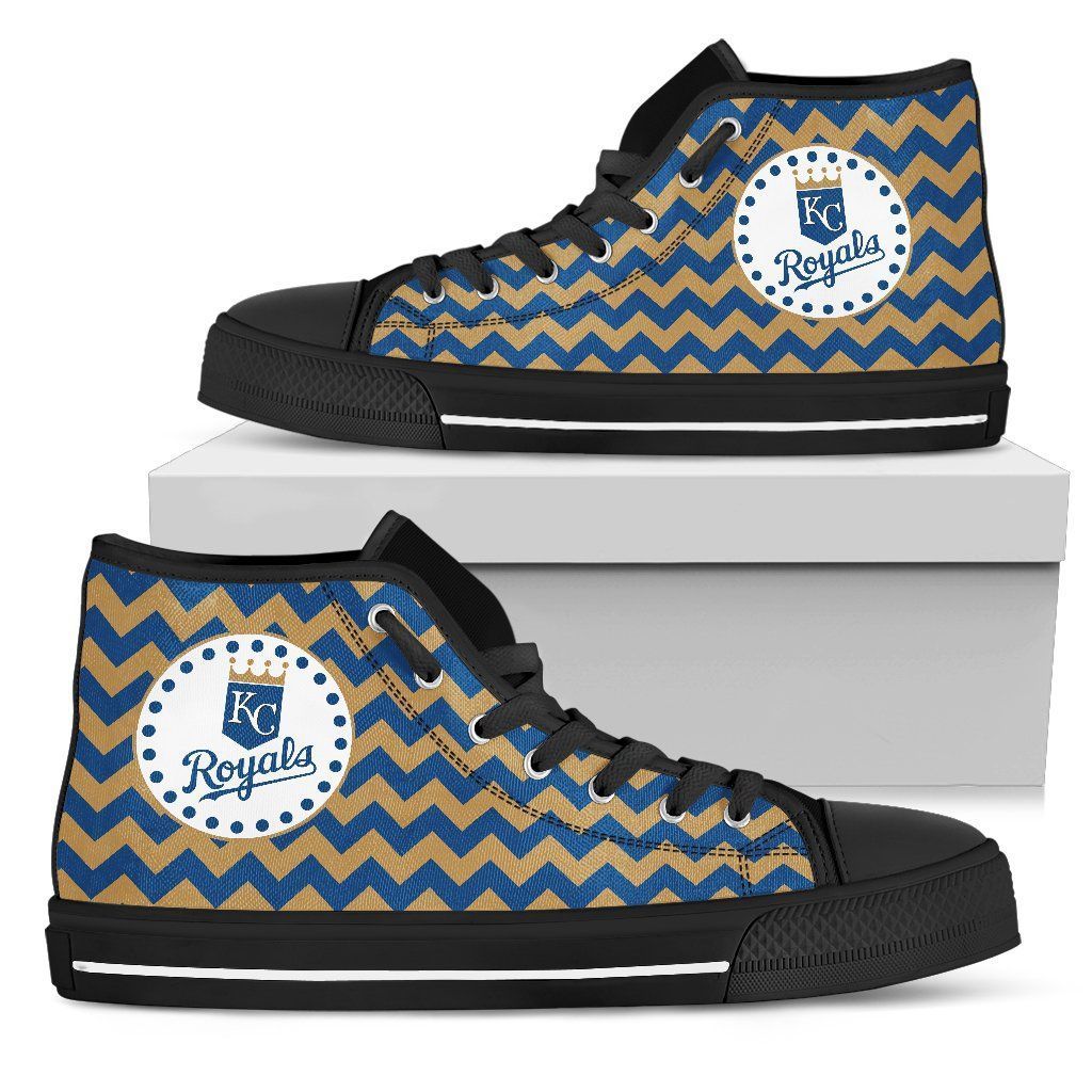 Kansas City Royals Chevron Pattern High Top Shoes