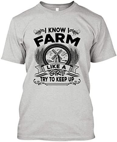 Farmer I Farm Like A Girl Try To Keep Up T Shirt Hoodie Sweater  Size S-5Xl