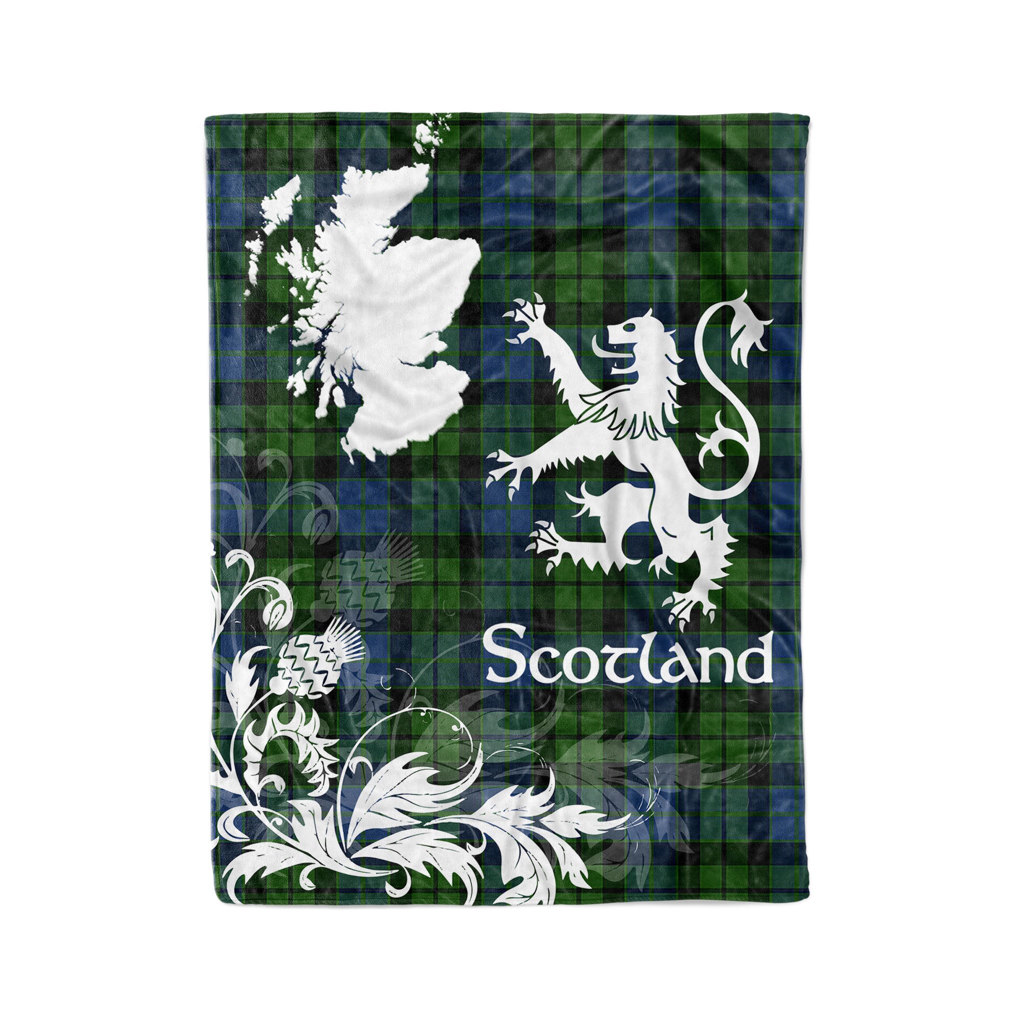 Tartan Plaid Fleece Blanket Tartan Blanket Thistle And Lion Scottish Clan Mackie Plaid Blanket