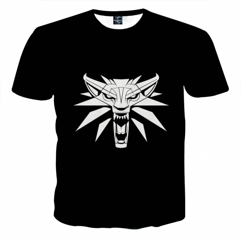 The Witcher Wolf Head Symbol Basic Gaming Design T-Shirt