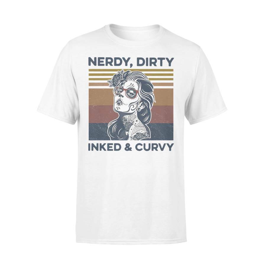 Nerdy Diry Inked Curvy Girl Vintage T-shirt