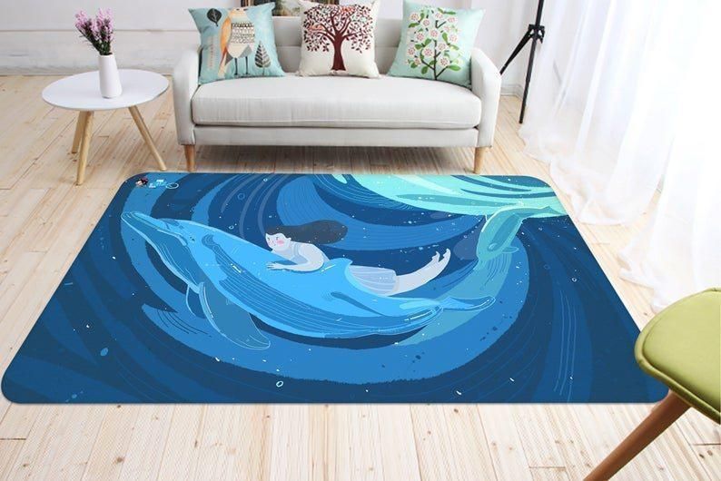 Blue Dolphin Rug, Kitchen Runner Rugs