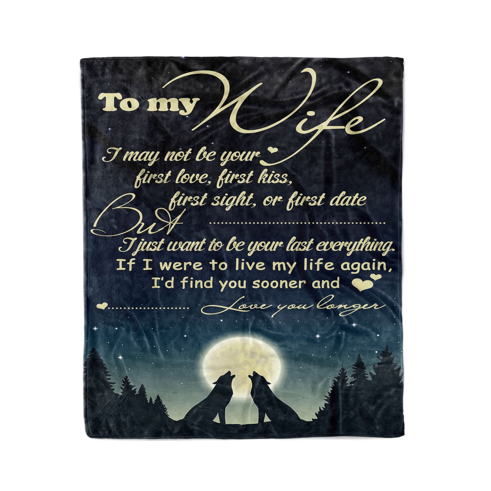 Wolf Blanket To My Wife Love You Longer,Fleece Blanket Gift For Wife Home Decor Bedding Couch Sofa Soft And Comfy Cozy