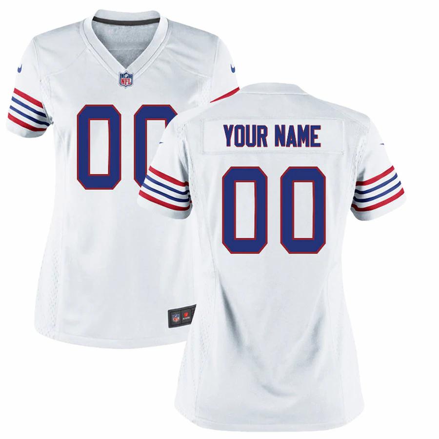 Buffalo Bills Nike Womens Custom Throwback Game Jersey – White