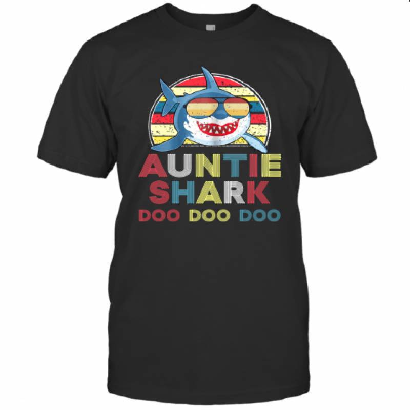 Auntie Shark Doo Doo Doo Vintage T Shirt