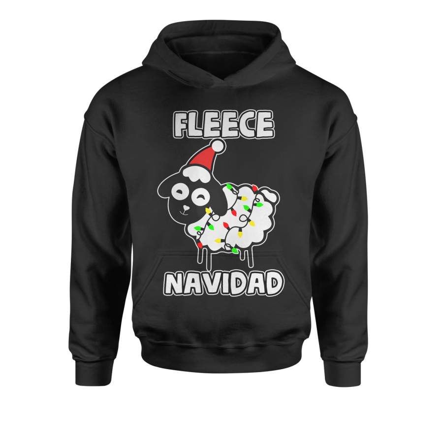 Sheep Fleece Navidad Ugly Christmas Youth-Sized Hoodie