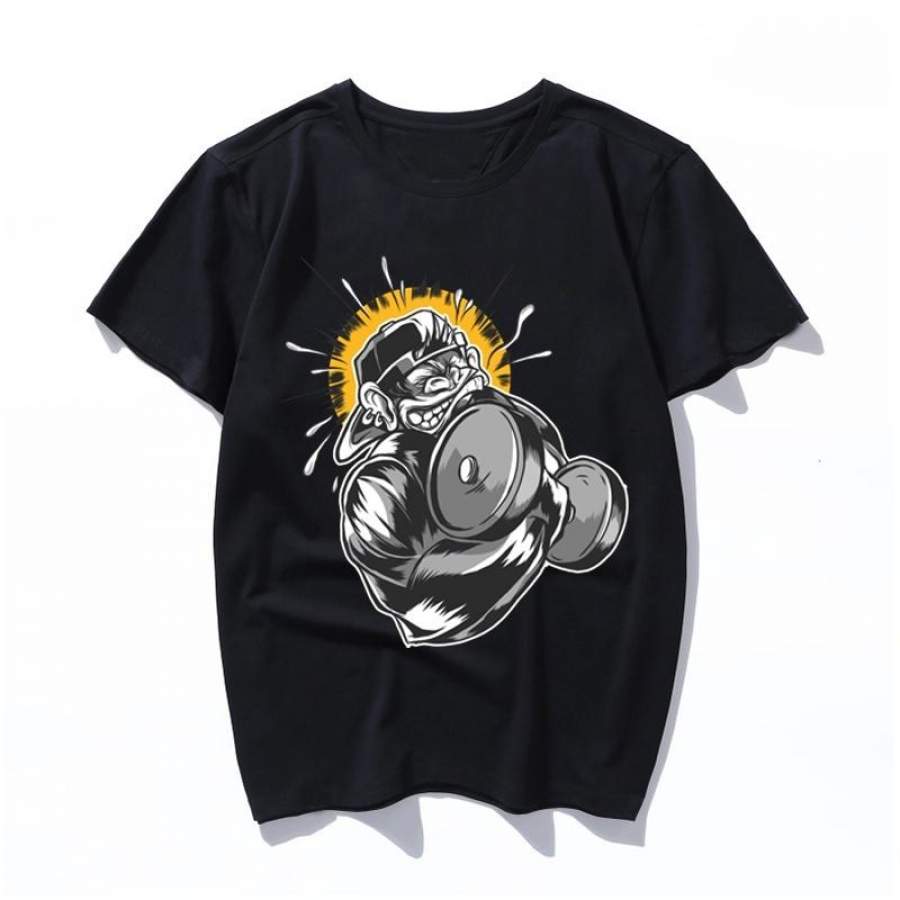 best monkey dumbbell design online Funny T Shirts Women T-shirts Casual Men Tshirts Fashion Harajuku Holiday Winter Tshirt Clothes