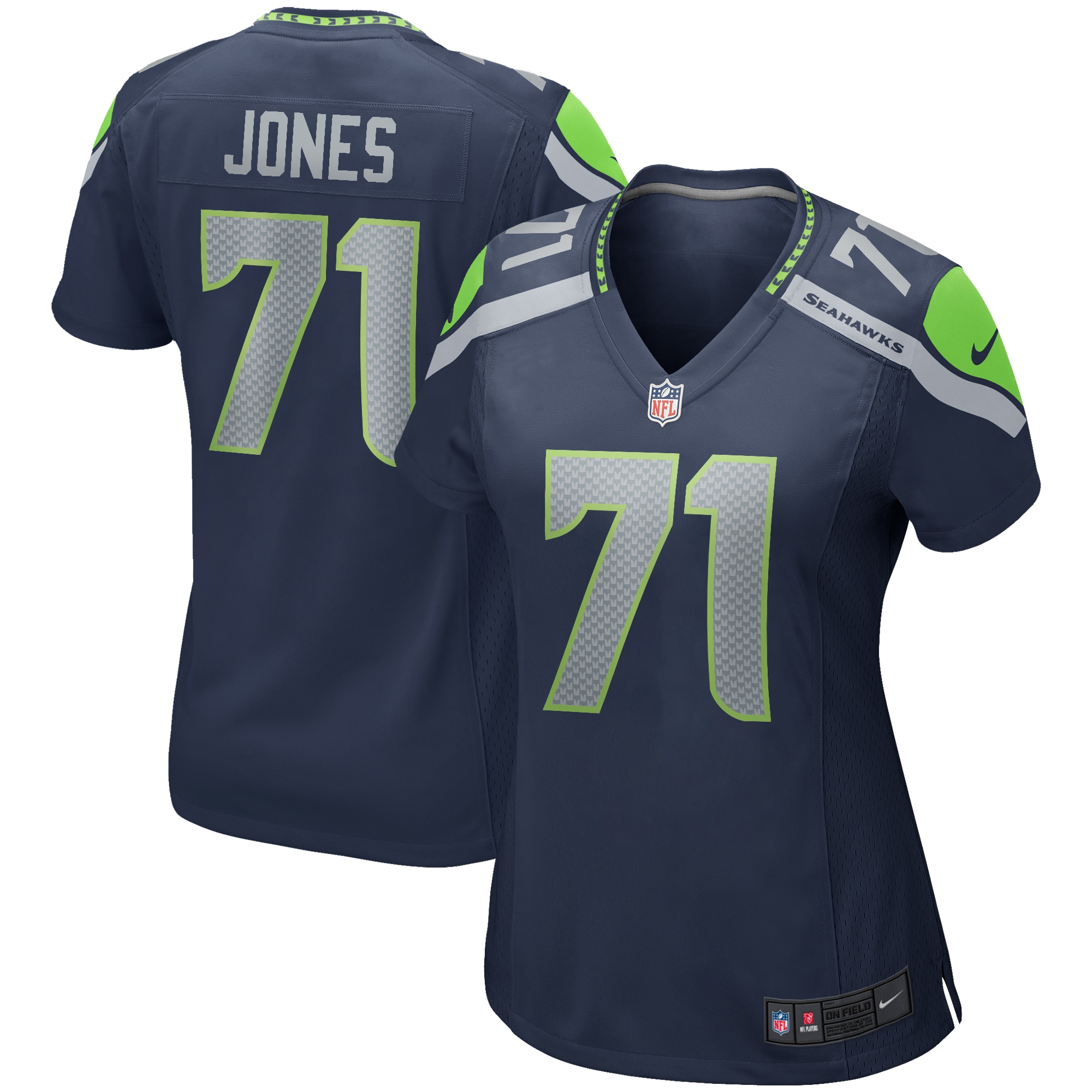 Walter Jones Seattle Seahawks Women's Game Retired Player Jersey – College Navy